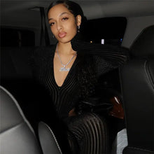 Load image into Gallery viewer, V-Neck Zipper Hollow High Waist Jumpsuit