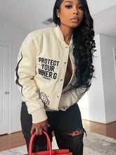 Load image into Gallery viewer, Varsity Baseball Cropped Cyber Y2K Jacket
