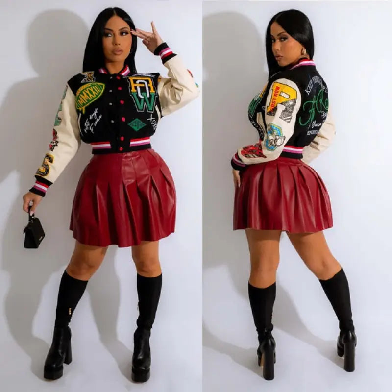 Varsity Letterman Racing Bomber - M / Black / China
