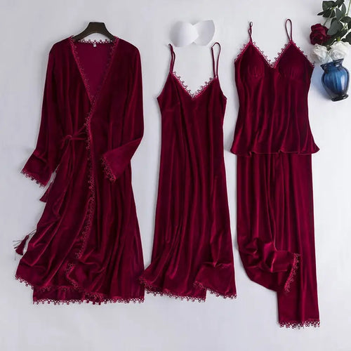 Velour 4PC Velvet Pajama Set