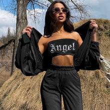 Load image into Gallery viewer, Velvet Diamonds Strapless Crop Top &amp; Straight-Leg Trousers
