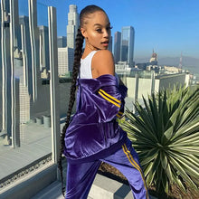 Load image into Gallery viewer, Velvet Jacket &amp; Pants Sporty 2 Piece Set