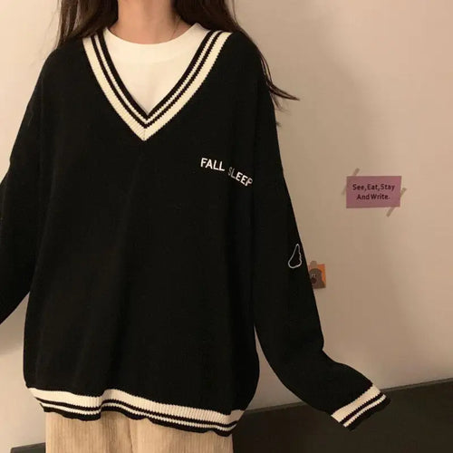 Vintage Aesthetic V-neck Oversize Shirt