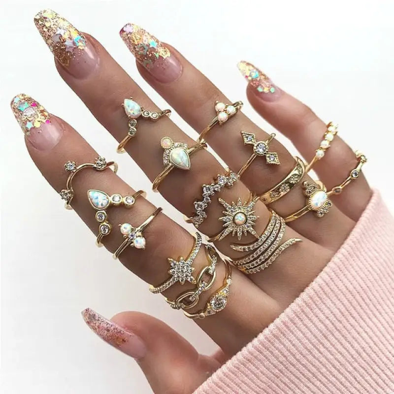 Vintage Bohemia Charm Rings Set - 2