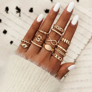 Vintage Bohemia Charm Rings Set - 5