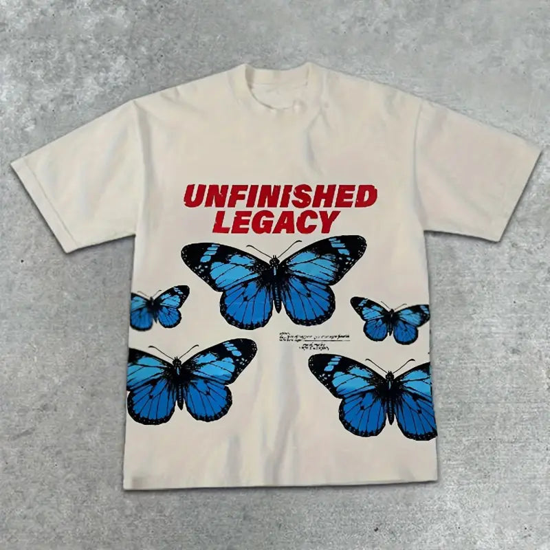 Vintage Butterfly Print Tee - Apricot / XS(2) - customized