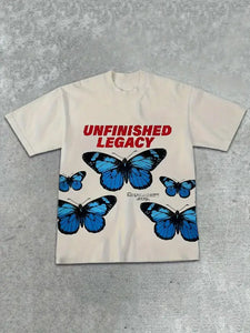 Vintage Butterfly Print Tee - customized