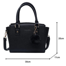 Load image into Gallery viewer, Vintage Contrast Fur ball design PU Leather Crossbody Bag
