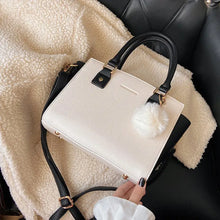 Load image into Gallery viewer, Vintage Contrast Fur ball design PU Leather Crossbody Bag