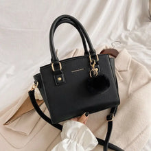 Load image into Gallery viewer, Vintage Contrast Fur ball design PU Leather Crossbody Bag