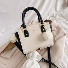 Load image into Gallery viewer, Vintage Contrast Fur ball design PU Leather Crossbody Bag