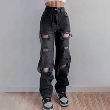 Load image into Gallery viewer, Vintage Ripped Baggy Cut Out High Waist Denim Jeans