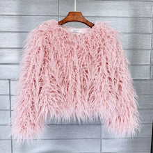 Load image into Gallery viewer, Warm Knitting Shaggy Cardigan Faux Fur Coat
