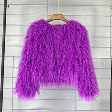 Load image into Gallery viewer, Warm Knitting Shaggy Cardigan Faux Fur Coat