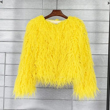Load image into Gallery viewer, Warm Knitting Shaggy Cardigan Faux Fur Coat