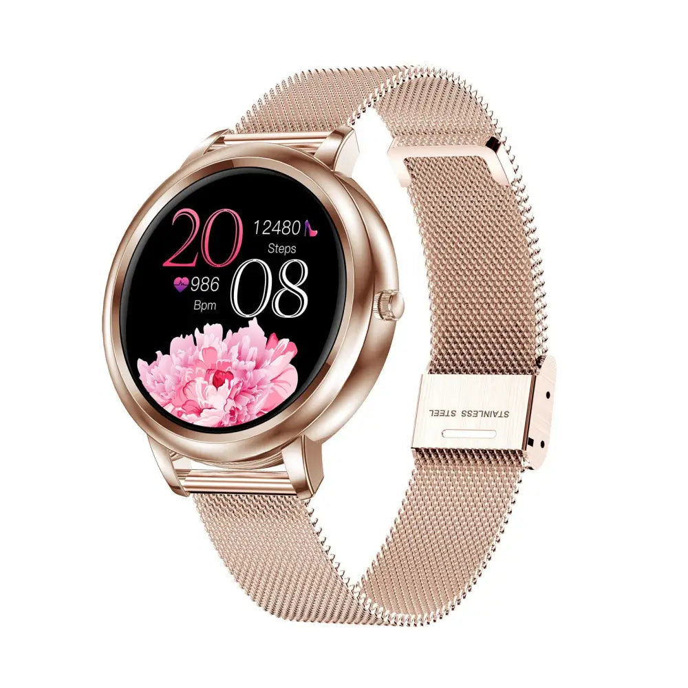 39mm Diameter Smartwatch For Women - Gold steel strap