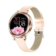 Load image into Gallery viewer, 39mm Diameter Smartwatch For Women - Gold leather strap