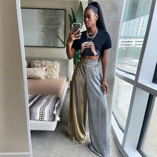 Load image into Gallery viewer, Wide Leg Bicolor High Waist Loose Trousers