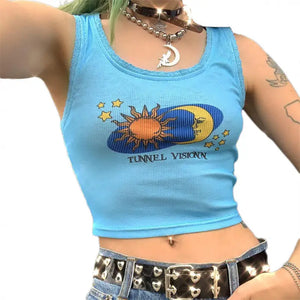 Y2K Aesthetics Sleeveless Crop Top - E / S