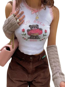 Y2K Aesthetics Sleeveless Crop Top - Y / S