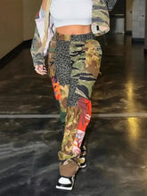 Load image into Gallery viewer, Y2K Camouflage Patchwork Cargo Pants