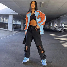 Load image into Gallery viewer, Y2K Cotton Letter Embroidery Baseball Jacket
