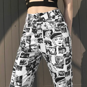 Y2K Goth High Waist Flared Pants