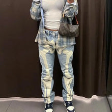 Load image into Gallery viewer, Y2K Gothic Skeleton Printed Denim Jeans - sky blue / S