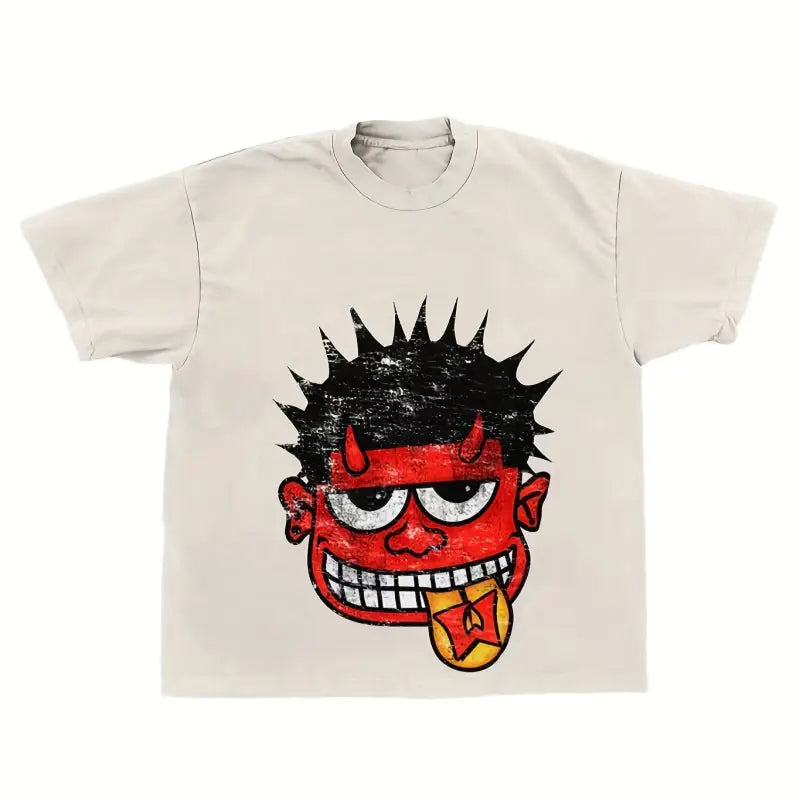 Y2K Graphic Print T-shirt - White / S(4) - customized