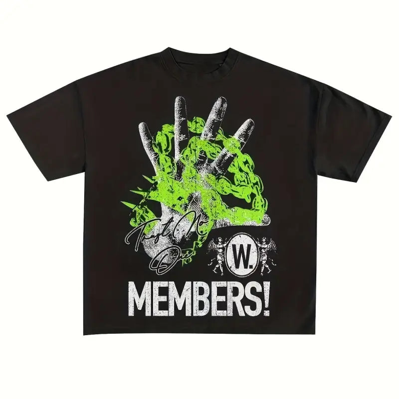 Y2K Letter Print Crew Neck Tee - Black / S(4) - customized