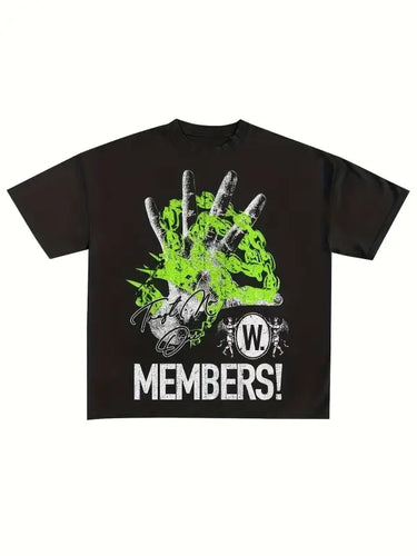 Y2K Letter Print Crew Neck Tee - customized