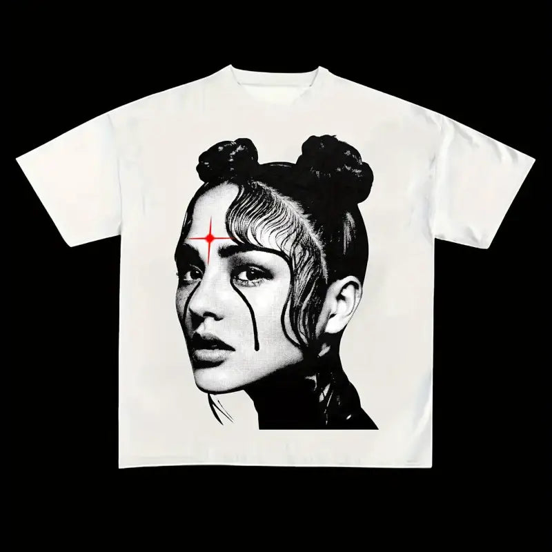 Y2K Portrait Print Tee - White / XS(2) - customized