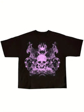 Load image into Gallery viewer, Y2K Skull Print Womens Short Sleeve T-shirt - customized