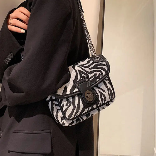 Zebra Pattern Small PU Leather Crossbody Bag