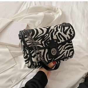 Zebra Pattern Small PU Leather Crossbody Bag - big