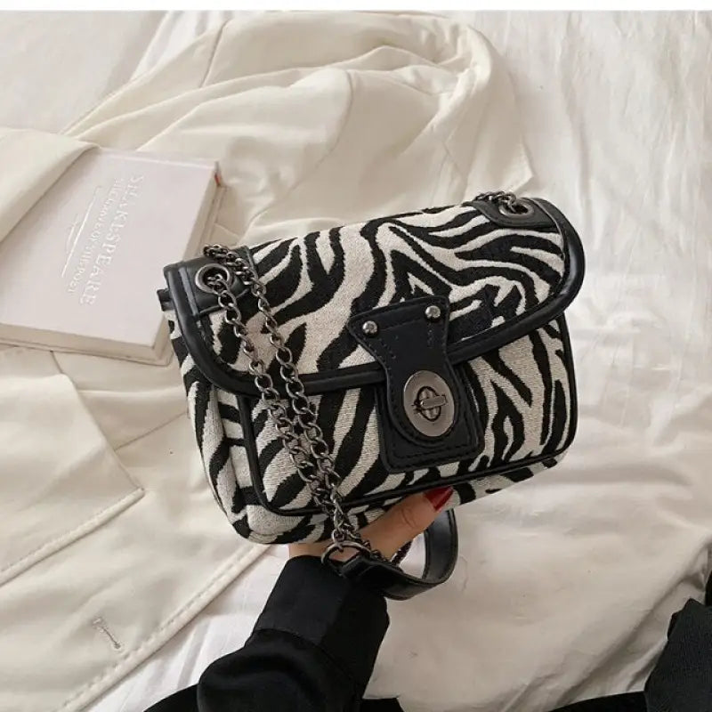Zebra Pattern Small PU Leather Crossbody Bag - small