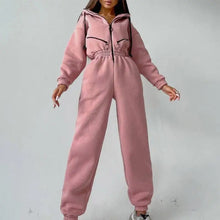 Load image into Gallery viewer, Zipper Drawstring Jacket And Elastic Pencil Pants Suit