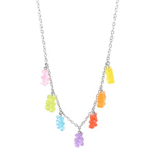 Load image into Gallery viewer, 7 Charm Rainbow Gummy Bear Necklace - Multi color / 50cm