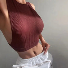 Load image into Gallery viewer, Burgundy Sexy Short Cropped Top