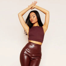 Load image into Gallery viewer, Burgundy Sexy Short Cropped Top