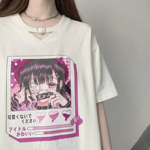Cartoon Oversize Japanese T-Shirt - 2 / S
