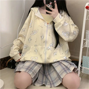 Cartoon Print Anime Oversized Hoodie