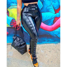 Load image into Gallery viewer, Casual Pu Pants Faux Leather High Waist PU - Black / M