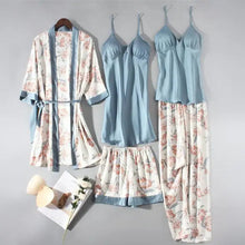 Load image into Gallery viewer, Casual Satin Lounge Soft Pajama Set - Light Blue - A / XL