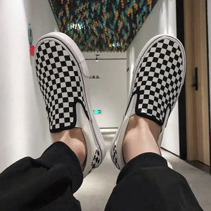 Checkerboard Pattern Deck Plaid Slip-on Shoes