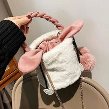 Load image into Gallery viewer, Cherry Bucket Faux Fur Small Tote Crossbody Bag