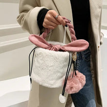 Load image into Gallery viewer, Cherry Bucket Faux Fur Small Tote Crossbody Bag