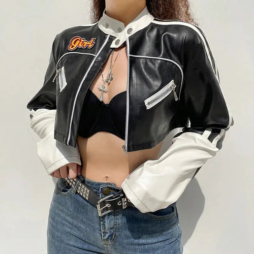 Get With It Cropped PU Leather Jacket