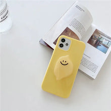 Load image into Gallery viewer, Cute Fruit Lemon Smiley Bracket Soft phone Case For iphone