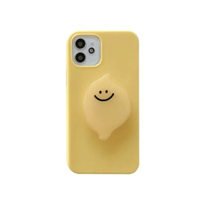 Cute Fruit Lemon Smiley Bracket Soft phone Case For iphone